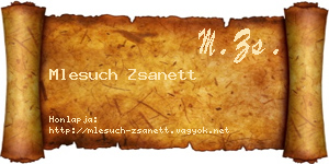 Mlesuch Zsanett névjegykártya